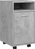 A gray, concrete-effect filing cabinet with wheels. Náhľad obrázku produktu
