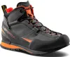 Schwarzer Boulder X Mid GTX Zustiegsschuh von La Sportiva mit orangefarbenen Akzenten und Schnürung. Produktbild-Vorschau