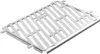 A silver metal grill grate with diagonal slats and a border. Produktbild-Vorschau