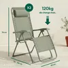 CASABEL lot de 2 chaises pliantes Zéro Gravité Vert sauge Voir les images du produit 2