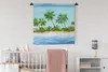 MuchoWow® Wandteppich Wandbehang Palme - Strand - Hütte Produktbild-Vorschau 1