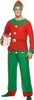 A man in an elf costume holding a gift. Anteprima dell’immagine prodotto