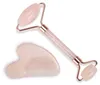 Gua Sha Massage-Set aus echtem Rosenquarz | Stein & Roller Produktbild-Vorschau 2