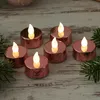 LED Teelichter - warmweiße flackernde Flamme - mit Batterien - D: 3,8cm - rosa - 6er Set Produktbild-Vorschau