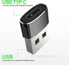 A close-up product shot of a USB-C to USB-A adapter with text labels. Produktbild-Vorschau