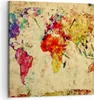 Bild auf Leinwand - Leinwandbild - Karte Welt modern - Produktbild-Vorschau 1
