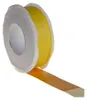 A roll of yellow tape with white edges, with a strip of tape unrolled. Produktbild-Vorschau