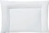 A white flat pillow with a border. Produktbild-Vorschau