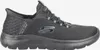 A side view of a black Skechers sneaker. Voir les images du produit