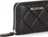 A close-up of a black quilted wallet with a gold zipper and the 'VALENTINO' logo. Náhled obrázku produktu