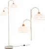 COSTWAY Rattan Stehlampe Wohnzimmer, 350° drehbar, E27, Produktbild-Vorschau 1