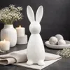Keramik Hase stehend 20cm – Moderne Osterdekoration, Weiß Produktbild-Vorschau 2