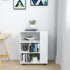 vidaXL Szafka na kółkach biała 60x35x75 cm materiał Podgląd zdjęcia produktu 3