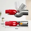 Two views of a flexible adapter for a Dyson vacuum cleaner, one showing its articulated joint and the other showing its dimensions. Náhled obrázku produktu