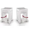 Two images of a white plastic cabinet, showing the doors opening in opposite directions. Anteprima dell’immagine prodotto
