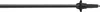 A single black trekking pole is shown horizontally against a white background. Náhled obrázku produktu