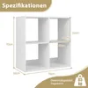 COSTWAY Bibliothèque à 4 compartiments, étagère cubique, Voir les images du produit 3