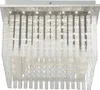 A close-up studio shot of a modern, square ceiling light fixture with multiple tiers of clear glass rods and embedded LED lights. Produktbild-Vorschau