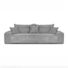 Cord Schlafsofa 3-Sitzer 265 x 105 cm Hellgrau mit Produktbild-Vorschau 2