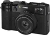 A black Fujifilm X100VI camera is shown from a front-side angle against a white background. Anteprima dell’immagine prodotto