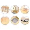 Collage of close-up shots of a wooden children's kitchen. Podgląd zdjęcia produktu