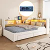 Flieks slaapbank 90x200 cm met uitschuifbaar bed, beklede Productafbeelding-voorbeeld 3