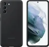 A black Samsung phone case is shown on the left, and a Samsung Galaxy S21 Plus phone is shown on the right. Produktbild-Vorschau