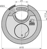 BASI - Rundbügel-Vorhangschloss - RVS 610W - 70 mm - Produktbild-Vorschau 3