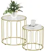 Couchtisch 2er Set rund Glas & Metall, Satztisch Produktbild-Vorschau 3