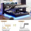 Lit Coffre 140x200 cmPolyuréthaneNoir, LED, Charge USB, Voir les images du produit 5