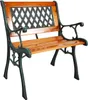 Gusseisen Gartensessel Gartenstuhl Outdoorstuhl Holz Natur bis120Kg Produktbild-Vorschau