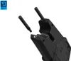 A close-up shot of a black fishing bite alarm with two black metal pegs. Produktbild-Vorschau