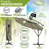 tillvex parasol brązowy Ø 300 cm parasol wiszący parasol Podgląd zdjęcia produktu 2