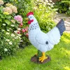 Relaxdays tuinbeeld, witte haan, weerbestendige Productafbeelding-voorbeeld 2