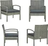 vidaXL Chaise de jardin avec coussin Poly Rattan Gris - Voir les images du produit 1