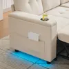 Trzyosobowa sofa rozkładana Merax z uchwytami na kubki, Podgląd zdjęcia produktu 9