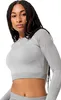 Crop-Top Longsleeve / Sport Oberteil - Grau-Melange - M Produktbild-Vorschau 1