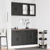 A modern kitchen setup with dark gray cabinets, a sink, and a rolling cart. Náhľad obrázku produktu