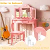 A child's pink vanity set with a chair, a toy guitar, and decorative clouds and stars in the background. Produktbild-Vorschau
