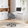 A modern home office setup with a desk, chair, and storage unit. Produktbild-Vorschau