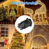 A collage of images showing various Christmas light displays and a close-up of a power adapter. Produktbild-Vorschau