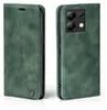 A green flip case for a smartphone is shown from two angles. Produktbild-Vorschau