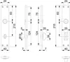 Technical drawing with dimensions of a door handle escutcheon plate. Podgląd zdjęcia produktu