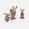 Osterdekoration Osterhasengruppe 3tlg. Bunt Höhe=5-8cm NEU Produktbild-Vorschau 1