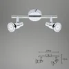LED Badleuchte Spotleuchte chwenkbar 2xGU10 je 4 W Chrom Produktbild-Vorschau 6