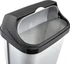 A close-up view of the top of a silver and black roll-top trash can. Anteprima dell’immagine prodotto