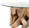 Individueller Teak Couchtisch TORA rund Glasplatte  D70cm Produktbild-Vorschau 4