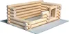 A wooden log cabin building set on a light gray surface. Anteprima dell’immagine prodotto