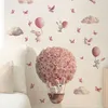 Rosa Hase Heißluftballon Wandsticker mit Schmetterlingen Produktbild-Vorschau 3