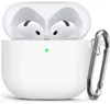 Weiße Hülle passend für AirPods 4 – Silikonhülle für Produktbild-Vorschau 1